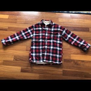 Men’s L.L. Bean Fleece lined plaid shirt.